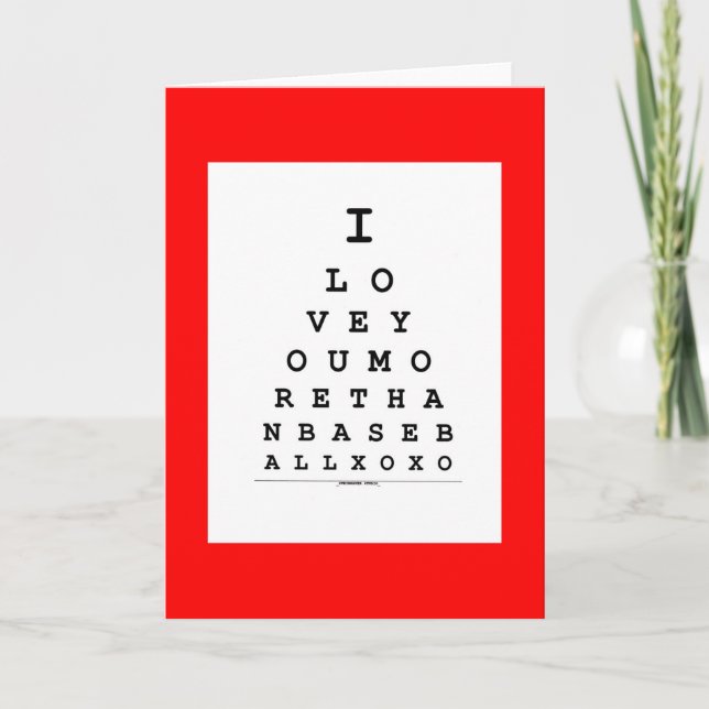 Valentine's Day card Love you more than Baseball (Front)