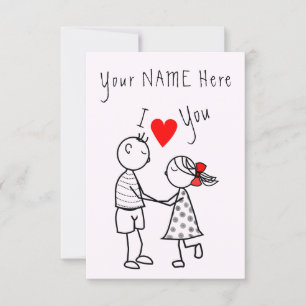 Valentine's Day Card Romantic Couple - I Love You