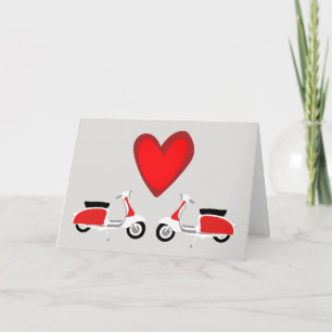 Valentine's Day Card Scooter Love