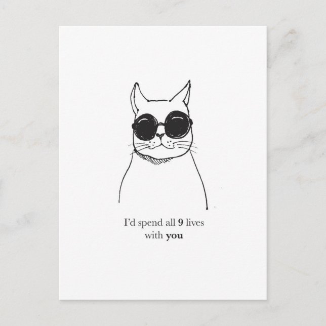 Valentines day card with cat pun (Front)