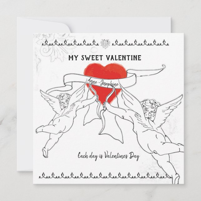 Valentine's Day Card with Cherubs (Front)