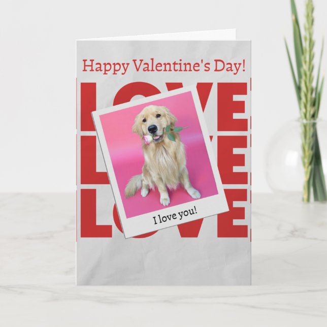 Valentine's Day card with dog (Front)