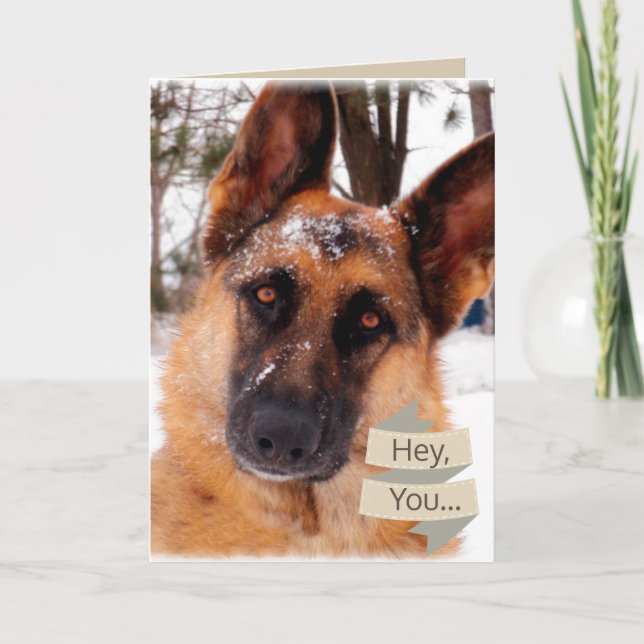 Valentine's Day Card with German Shepherd (Front)