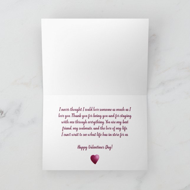 Valentine's Day Card with Two Watercolor Hearts (Inside)