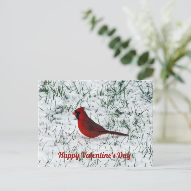 Valentine's Day Cardinal Postcard (Standing Front)