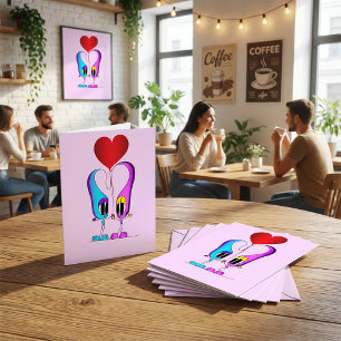 Valentine's Day Cartoon Character Holiday Card