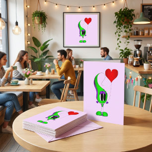 Valentine's Day Cartoon Character Holiday Card