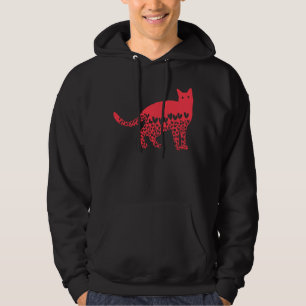 valentine's day cat hearts for women's girls men hoodie