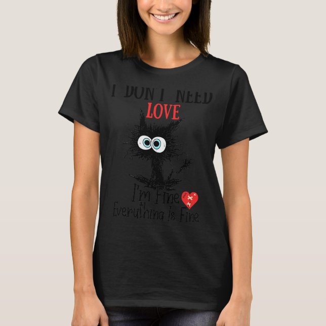 Valentine's day Cat T-Shirt (Front)