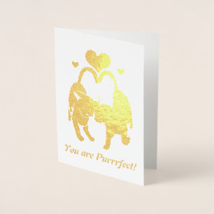 Valentine's Day Cats Foil Card