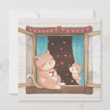 Valentine's Day: Cats & Hearts Illustration