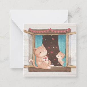 Valentine's Day: Cats & Hearts Illustration Card