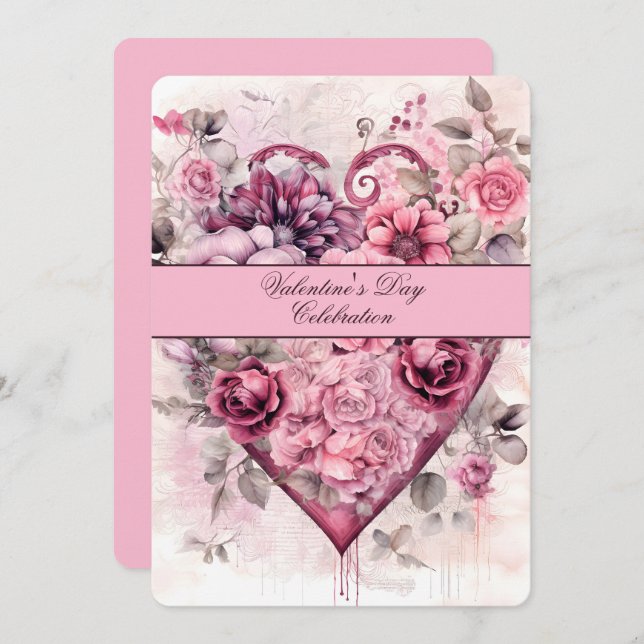 Valentine's Day Celebration Floral Heart Wreath (Front/Back)