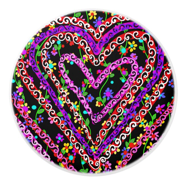 Valentines Day Ceramic Knob (Front)