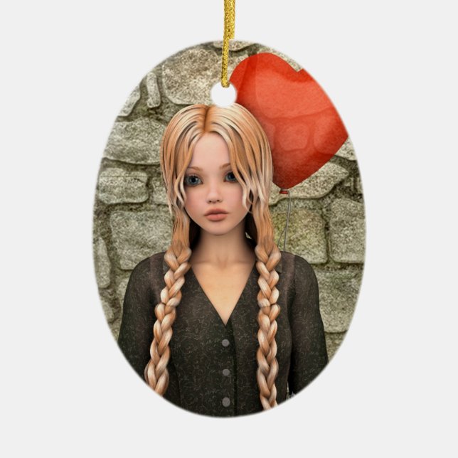 Valentines Day Ceramic Ornament (Front)