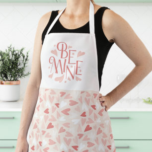Valentine's Day Chic Pink Hearts Be Mine Apron