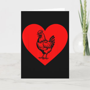 Valentines Day Chicken Farmers Funny Chicken Heart Card