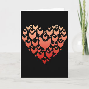 Valentines Day Chicken Heart Family Funny Chicken Card