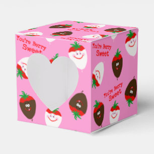 Valentine's Day Chocolate Dipped Strawberries Favor Box