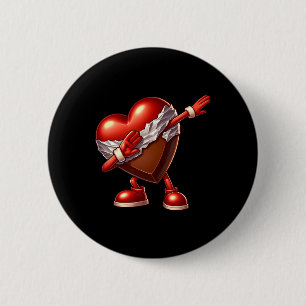 Valentine's Day Chocolate Heart Dabbing Design  2 Inch Round Button