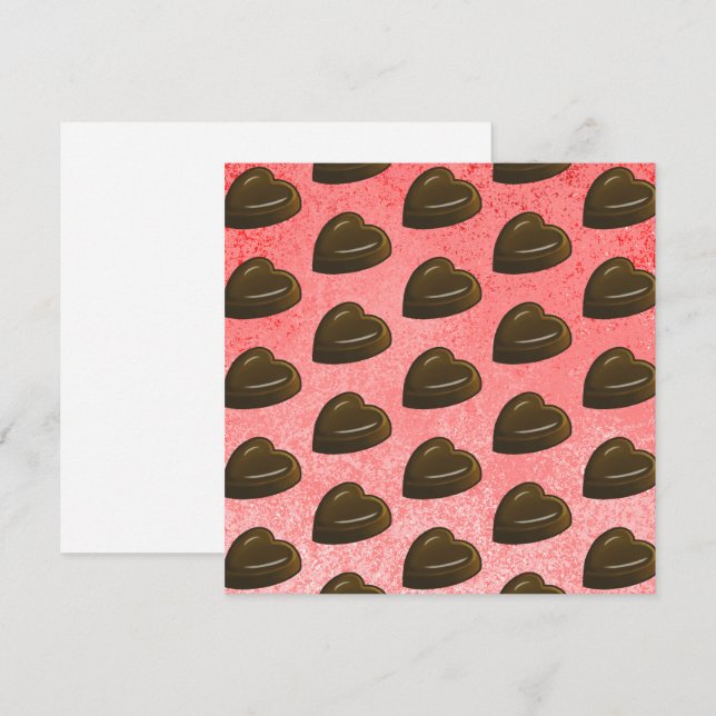 Valentine's Day Chocolate Heart Pattern Card (Front/Back)