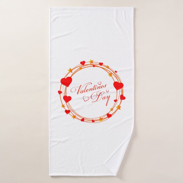 Valentine's Day Circle Design-25695 Bath Towel (Bath Towel)