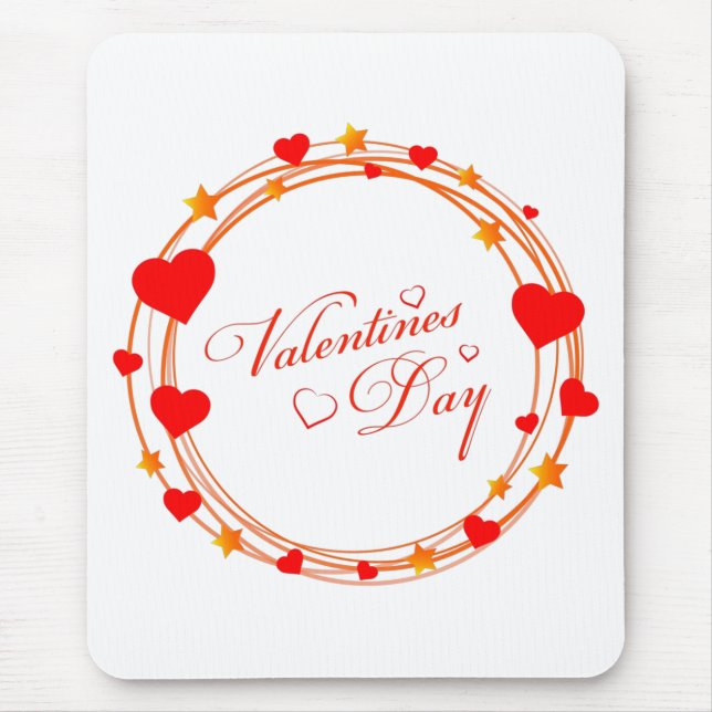 Valentine's Day Circle Design-25695 Mouse Pad (Front)