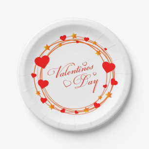 Valentine's Day Circle Design-25695 Paper Plate