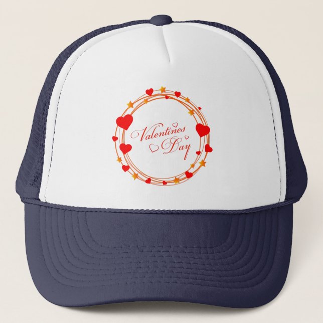 Valentine's Day Circle Design-25695 Trucker Hat (Front)