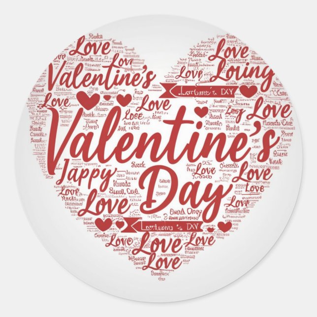 VALENTINE'S DAY CLASSIC ROUND STICKER (Front)