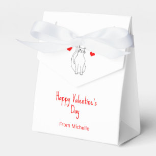 Valentine's Day Classroom Party Cute Cat Hearts Favor Box