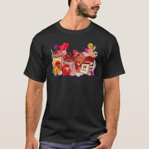 Valentine's Day Coffee Drink Couple Loves Pink Cho T-Shirt