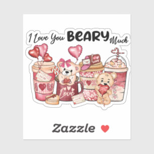 Valentine's Day Coffee Teddy Bear Hearts