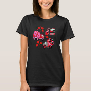 Valentines Day Construction Trucks Boys Toddler T-Shirt