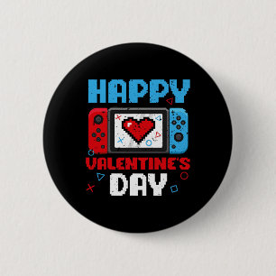 Valentines Day Controller Video Game Heart Boys Pa 2 Inch Round Button