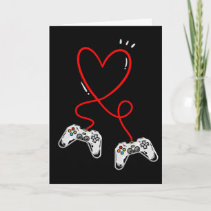 Valentines Day Controllers Heart Video Game Gamer  Card