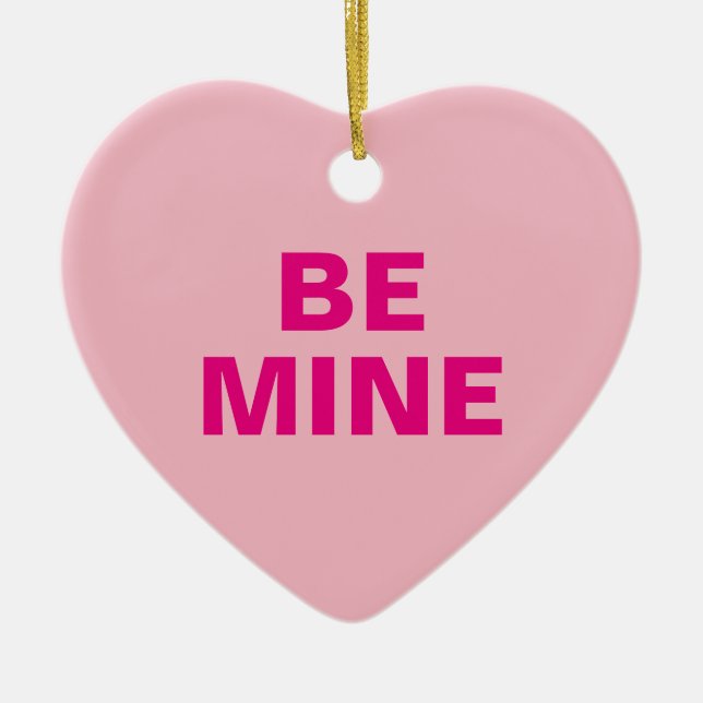 Valentine's Day Conversation Heart Ceramic Ornament (Front)