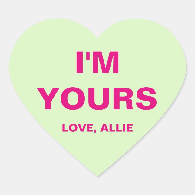 Valentine's Day Conversation Heart Sticker (Front)
