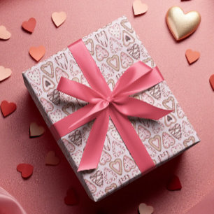 Valentine's Day Cookie Watercolor pattern Wrapping Paper