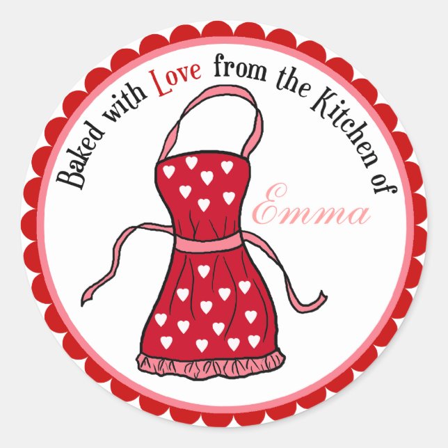Valentines Day Cooking Apron Stickers (Front)
