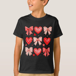 Valentines Day Coquette Bow Hearts Leopard Women G T-Shirt