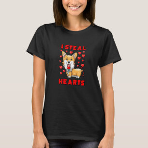 Valentines Day Corgi I Steal Hearts Vday Dog T-Shirt