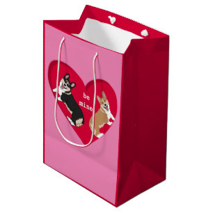 Valentines Day Corgi  Medium Gift Bag