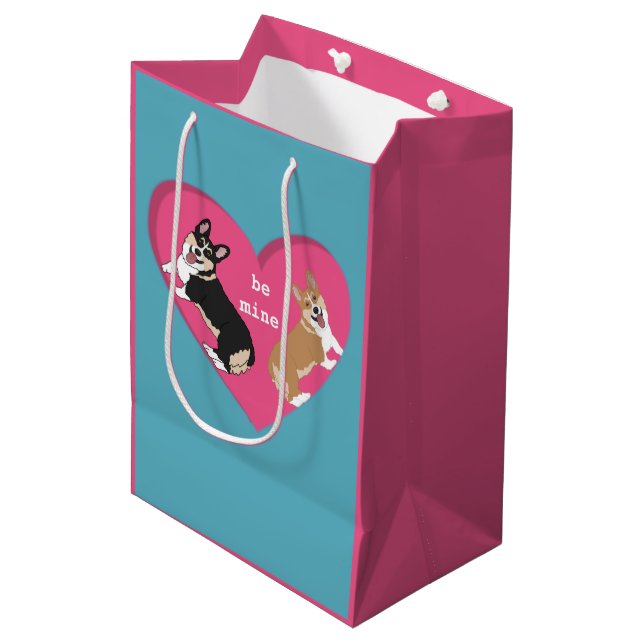 Valentines Day Corgi  Medium Gift Bag (Front Angled)