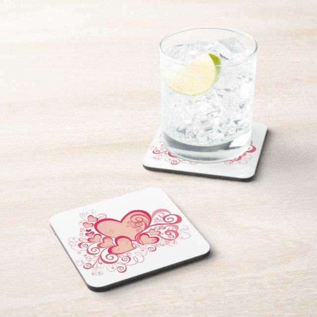 Valentine's Day Cork-Backed Coasters (Right Side)