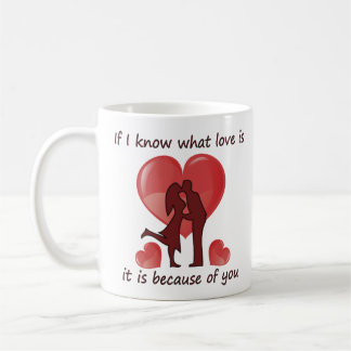 Valentine's Day couple kissing with hearts Coffee Mug