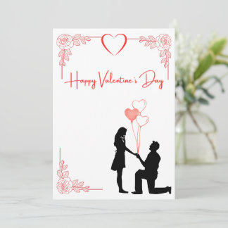 Valentine's Day Couple Proposal Card