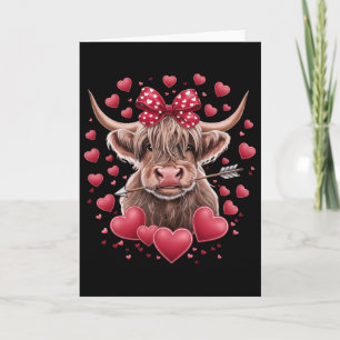 Valentines Day Cow Funny Hearts Valentine Cow Wome Card