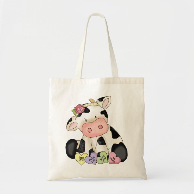 Valentine's Day Cow tote bag (Front)