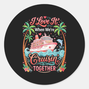 Valentines Day Cruise Squad 2026 Matching Couple V Classic Round Sticker